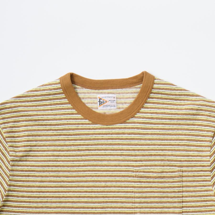 【対象ボーダーTシャツ2枚購入でノベルティプレゼント】FELCO フェルコ  クルーネック ストライプ ポケットTシャツ メンズ 日本製 | FELCO | 01
