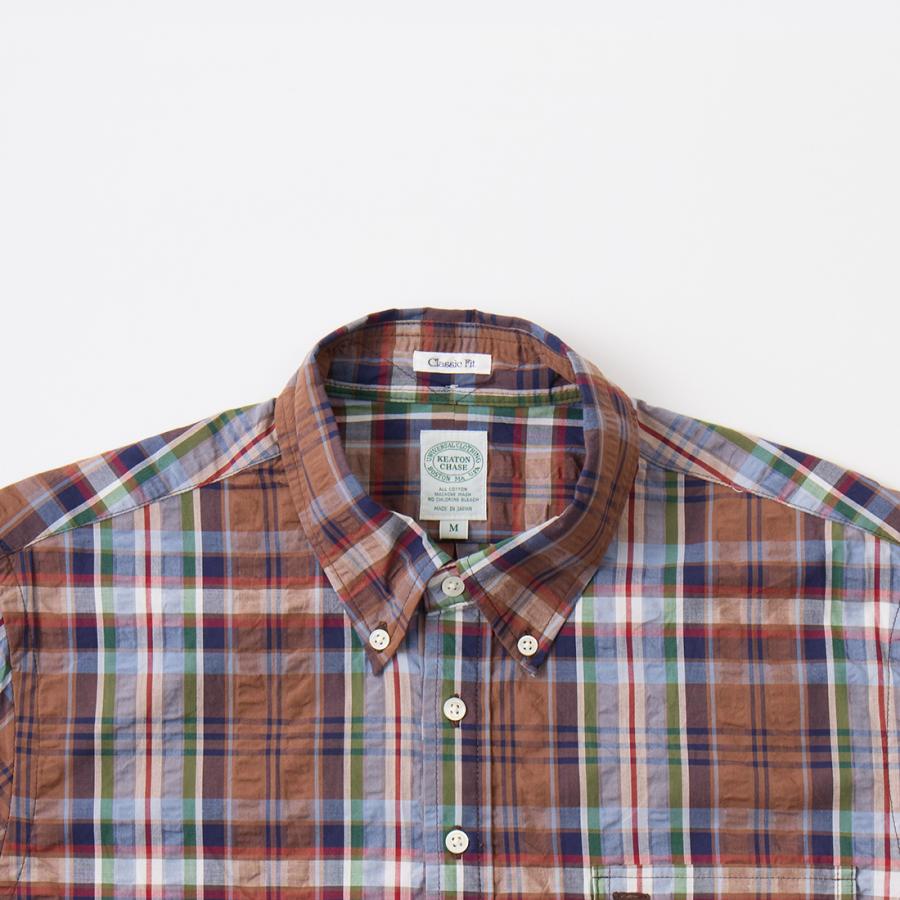 KEATON CHASE USA キートンチェイスユーエスエー 半袖 プルオーバー マドラスチェック シアサッカーシャツ 日本製 | KEATON CHASE | 01