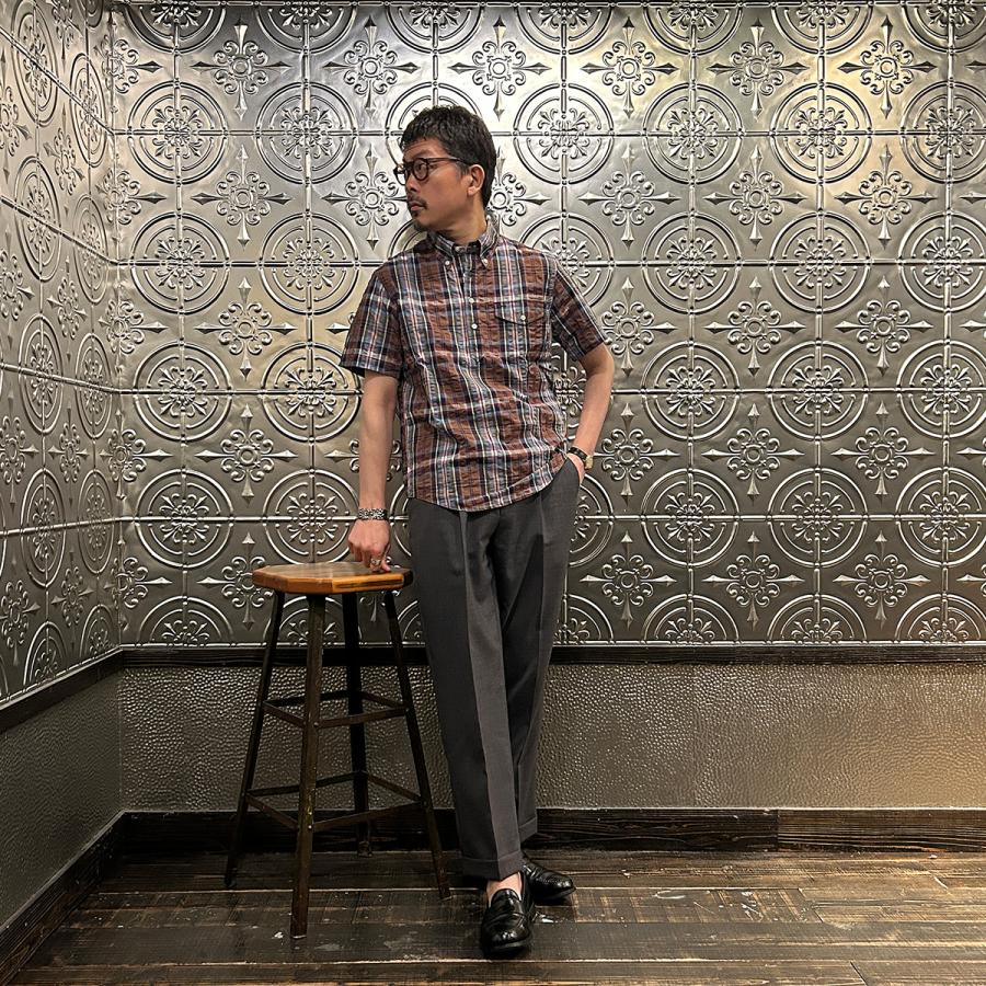 KEATON CHASE USA キートンチェイスユーエスエー 半袖 プルオーバー マドラスチェック シアサッカーシャツ 日本製 | KEATON CHASE | 08