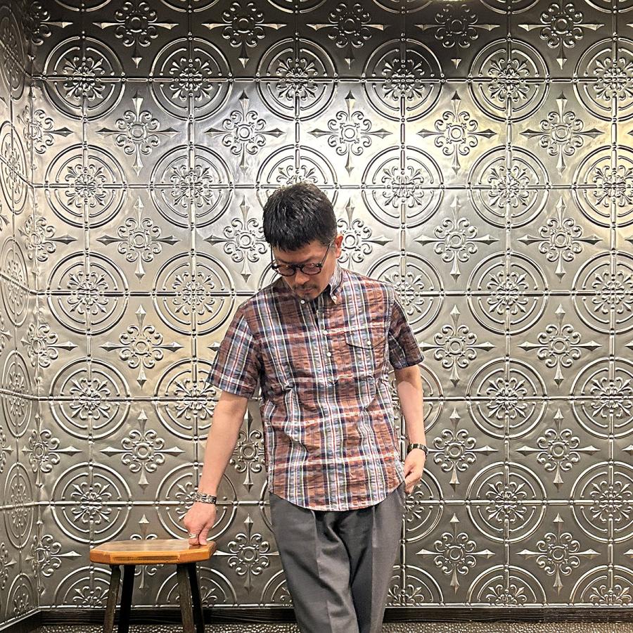 KEATON CHASE USA キートンチェイスユーエスエー 半袖 プルオーバー マドラスチェック シアサッカーシャツ 日本製 | KEATON CHASE | 09