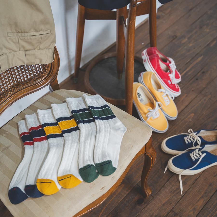 NAVY ROOTS (ネイビールーツ) ケーブル ボーダー ソックス 靴下 メンズ 日本製 | NAVY ROOTS | 05