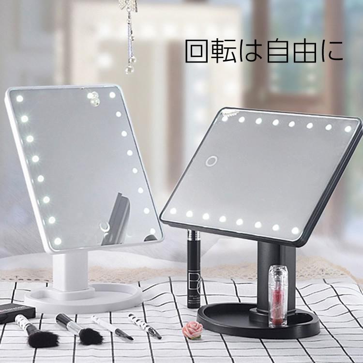 卓上ミラー ライト付き おしゃれ スタンドミラー 収納スペース付き 女優ミラー メイクアップミラー Led付 H18 0156 Expop 通販 Yahoo ショッピング