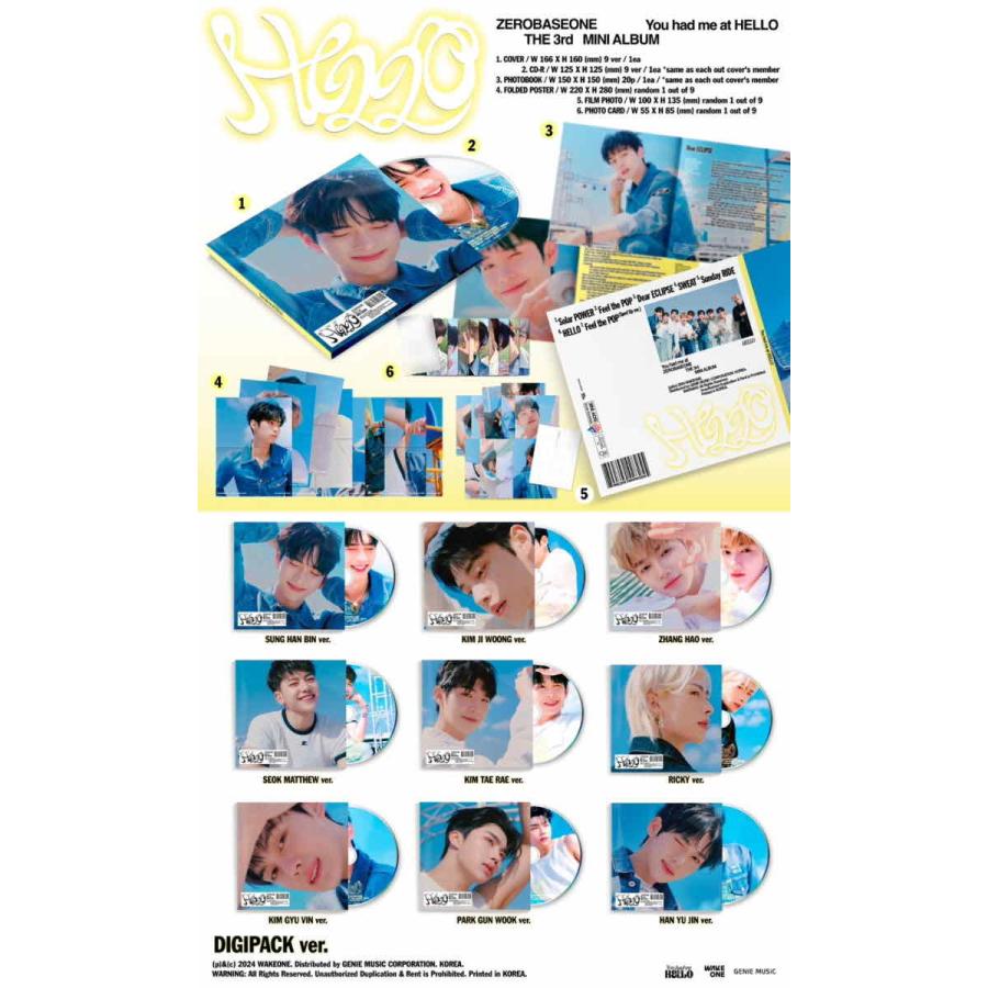 ZEROBASEONE - You had me at HELLO DIGIPACK ver 韓国盤 CD 公式 アルバム 3rd Mini Album ZB1｜expressmusic｜02