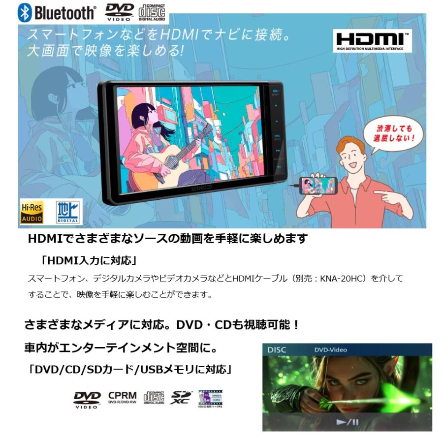 彩速ナビ MDV-L613 7V型 地上デジタルTVチューナー/Bluetooth内蔵 HDMI