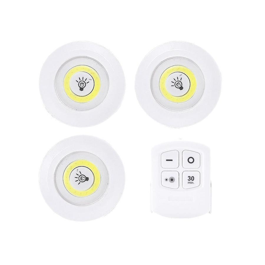 訳あり／ リモコンライト 3個 セット 配線不要 小型 LED タイマー付
