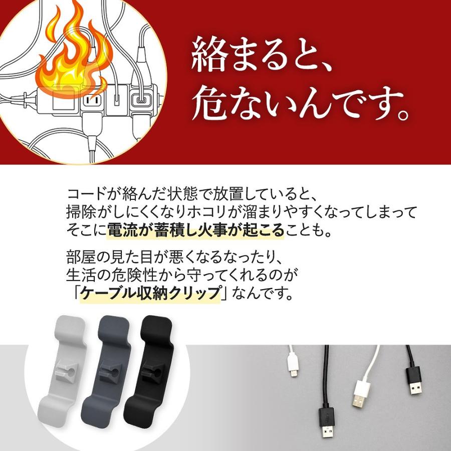 4個セット ケーブル コード 収納 クリップ 便利 グッズ 在宅 PC