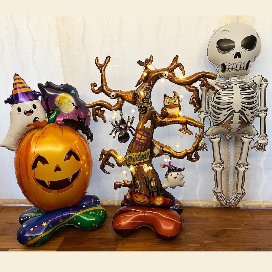 ハロウィンバルーン セット ジャンボ 2個セット かぼちゃ 骸骨