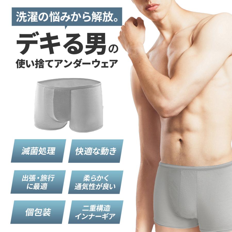 使い捨てパンツ メンズ 10枚入り 旅行 出張 防災 個包装 清潔 滅菌トラベル 下着 アンダーウェア インナー シームレス U字型 立体裁断 通気性 爆買 |  | 02