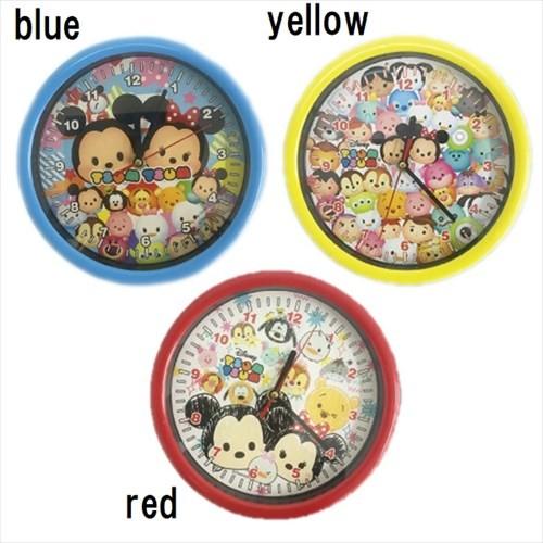 壁掛け時計 ディズニー ツムツム 選べる3色 かわいい ウォールクロック 青 赤 黄 キャラ シンプル 子供 プレゼントにも Tsumtsum Wallclock イージャパン 通販 Yahoo ショッピング