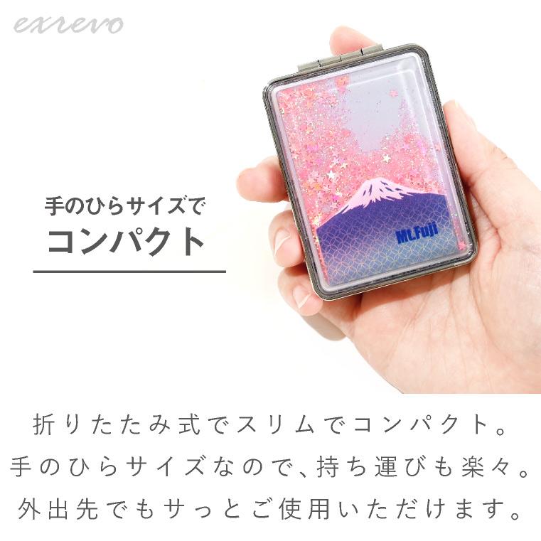 コンパクトミラー 拡大鏡 鏡 折りたたみ ミニ 持ち運び グリッター