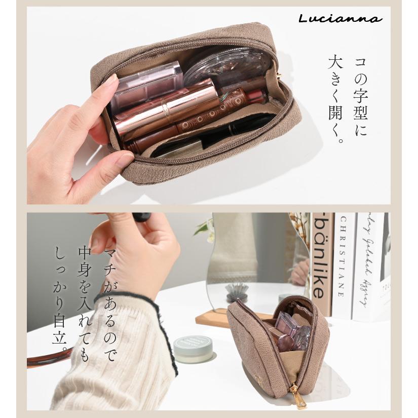 LUCIANNA（ルチアーナ） ポーチ イニシャル 刺繍 自立 かわいい 小物