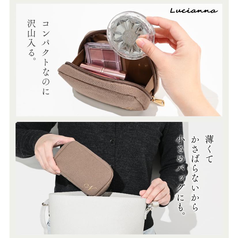 LUCIANNA（ルチアーナ） ポーチ イニシャル 刺繍 自立 かわいい 小物