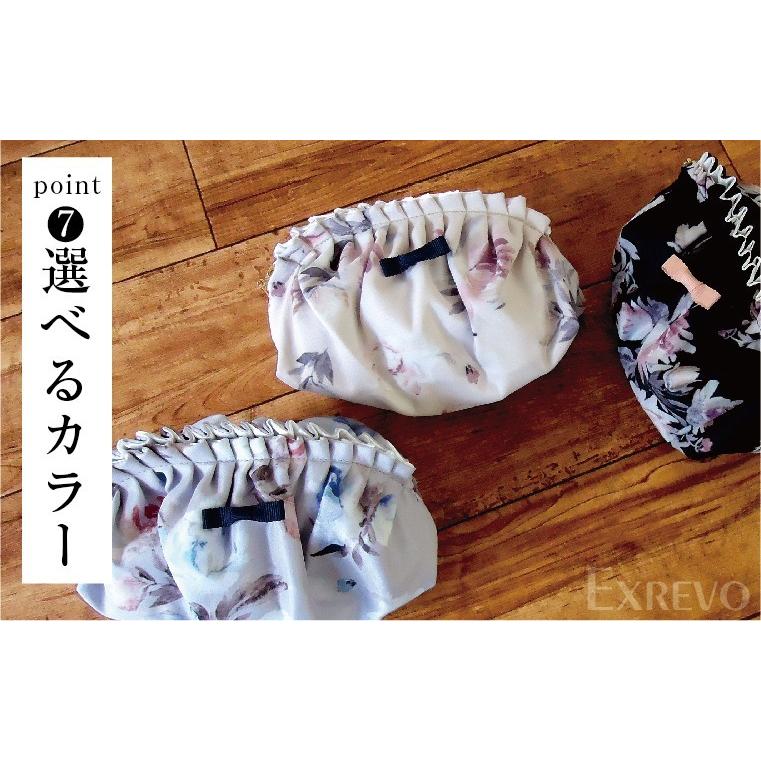 LUCIANNA ポーチ 花柄 かわいい「リボン フリル ギャザー 小花柄