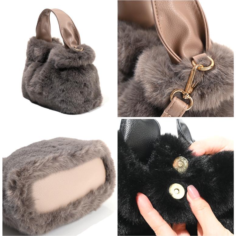 ファーバッグ 2way トート ショルダー レディース 斜めがけバッグ