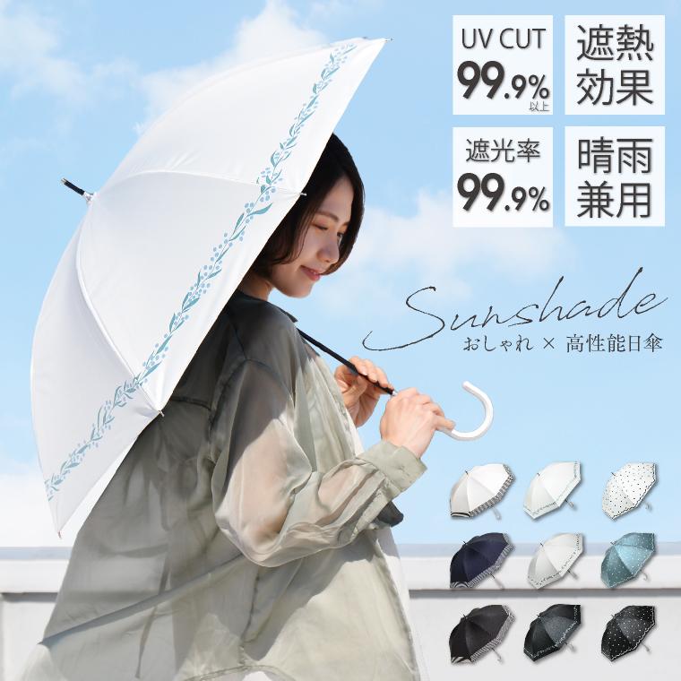 日傘 折りたたみ傘 晴雨兼用 軽量 99.9UVカット 白 ホワイト シンプル