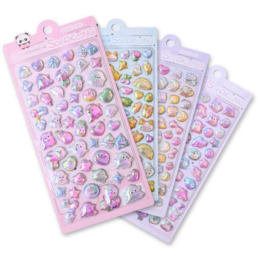 キャラクター、ボンドロ、ドロップジュエリーぷくぷくシールなど、 9枚セット 再入荷 】シール ドロップシール オーロラ 樹脂 ぷくぷく ボンボン 3D