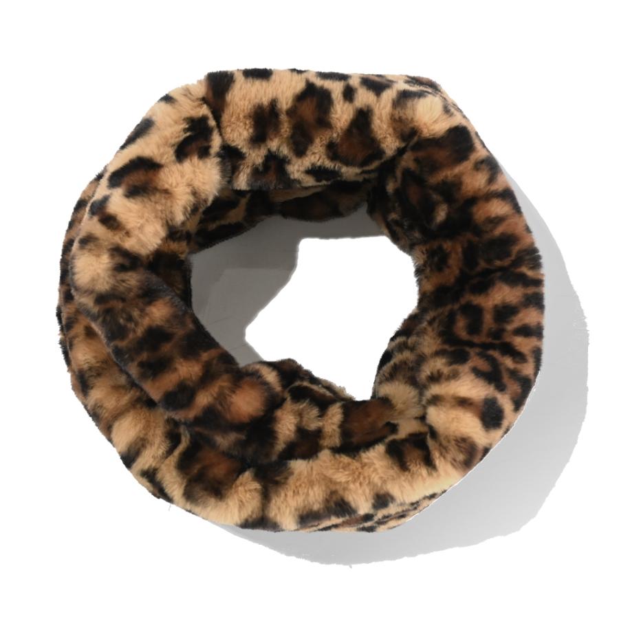 LUCIANNA（ルチアーナ） スヌード ファー レオパード 柄 ヒョウ柄