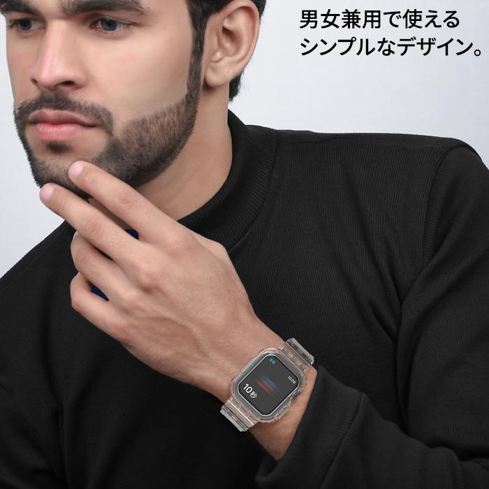 Apple Watch アップルウォッチ バンド  多機種対応 Apple Watch series 2 3 4 5 6 SE 7 透明 クリア 交換バンド シンプル 男女兼用 クリアケース 腕時計 ケース｜exshop-y｜05