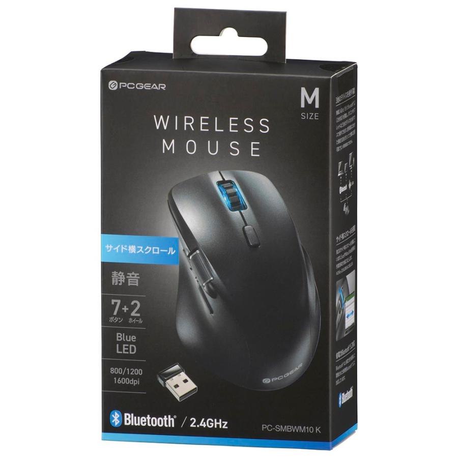 OHM マウス ワイヤレス PCGEAR静音ワイヤレスマウス ブラック M OHM マウス ワイヤレス PCGEAR静音ワイヤレスマウス ブラック M