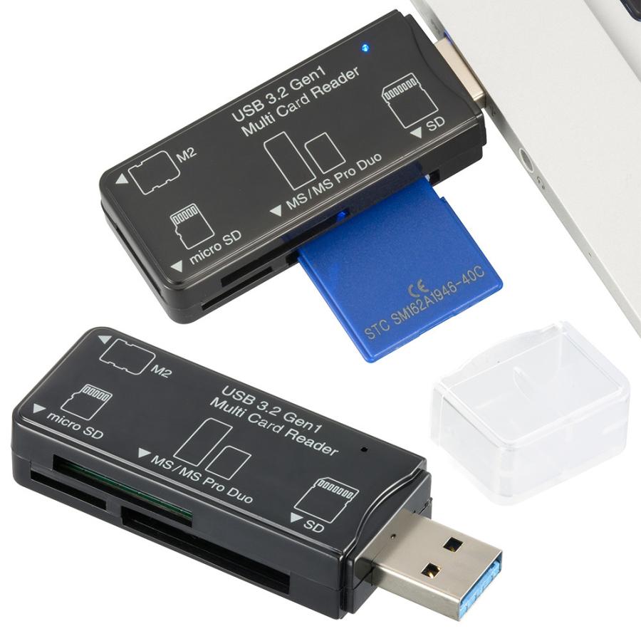 マルチカードリーダー 49メディア対応 USB3.2Gen1 ブラック｜PC-SCRWU303ーK 01-3969 オーム電機｜exsight-security｜02