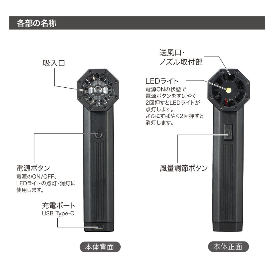 OHM（オーム電機） 充電式エアダスター（パワフル/最大風速毎秒52m/USB