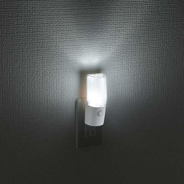 LEDナイトライト スイッチ式 白色LED NIT-ALA6PCL-WN 06-0633 オーム電機|exsight-security|02