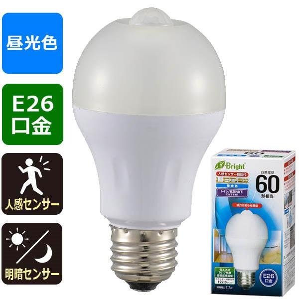 LED電球 E26 60形相当 人感センサー付 昼光色_LDA8D-H R21 06-3594 オーム電機 | エコデンキュウ