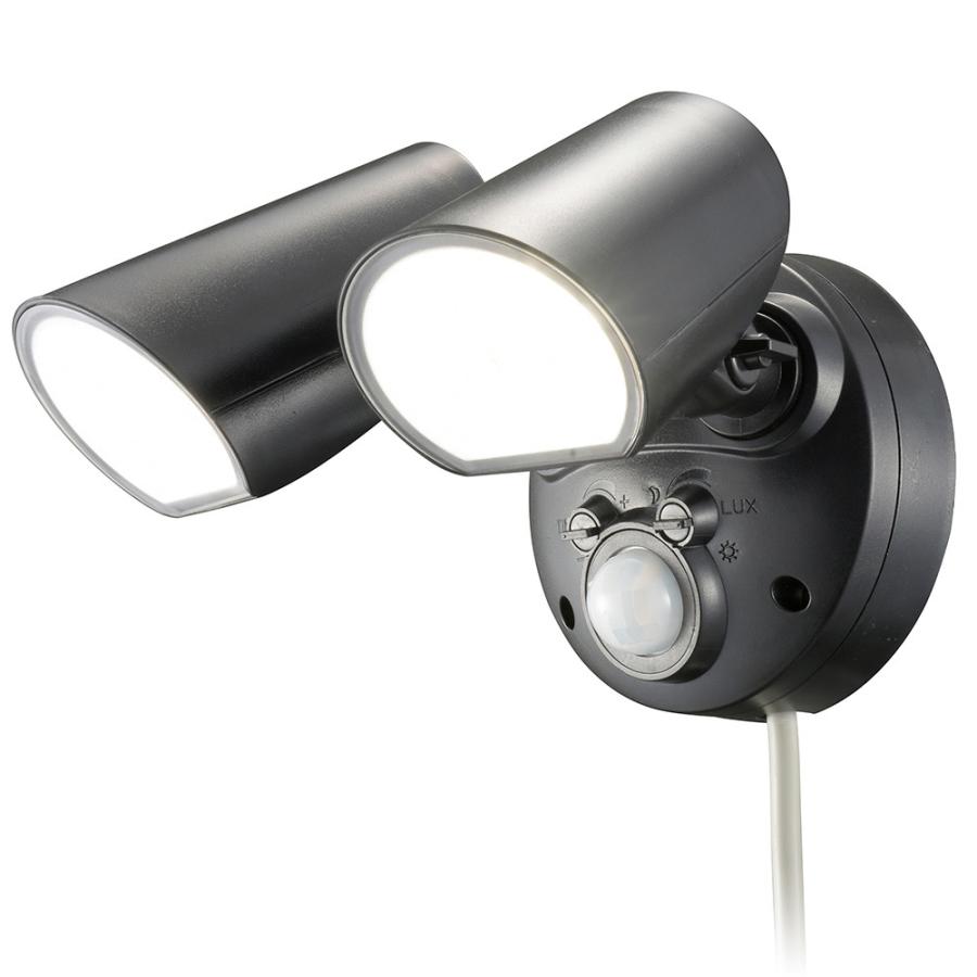 OHM monban LEDセンサーライト 2灯|LS-AS2000K4-K 06-4288 OHM monban LEDセンサーライト 2灯|LS-AS2000K4-K 06-4288