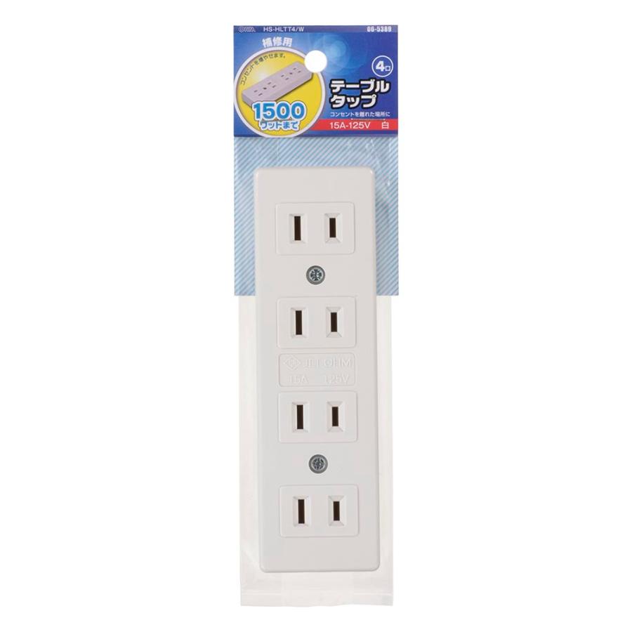 OHM（オーム電機） テーブルタップ（4口/補修用/1500Wまで/15A-125V