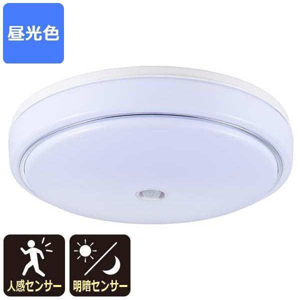 LED内玄関灯 センサー付 昼光色 明暗＋人感センサー ミニシーリング LT-Y18D-G-PIR 07-9904 オーム電機