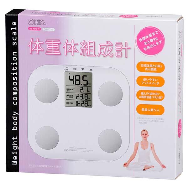 体重計 体組成計 ヘルスメーター 健康管理に HB-K90-W 08-0035 オーム電機 | OHM | 01