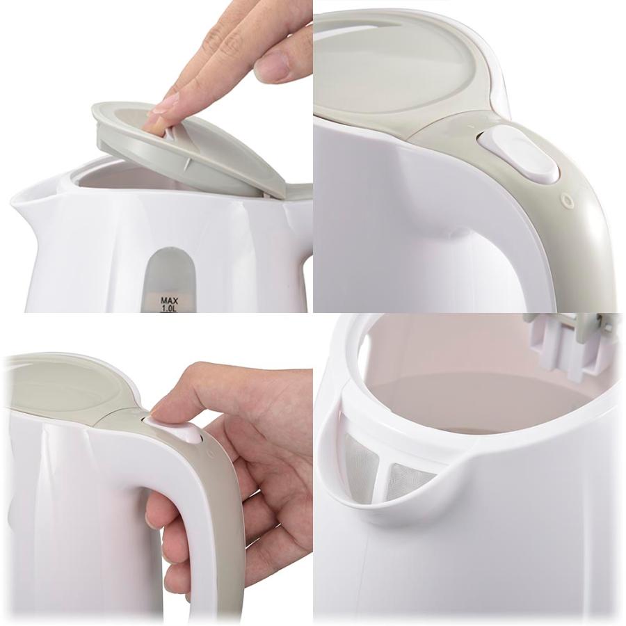 電気ケトル 電気ポット 湯沸かし器 キッチン家電 一人暮らし 単身赴任 グレー｜COK-WS80B-H 08-1422 オーム電機 | OHM | 02