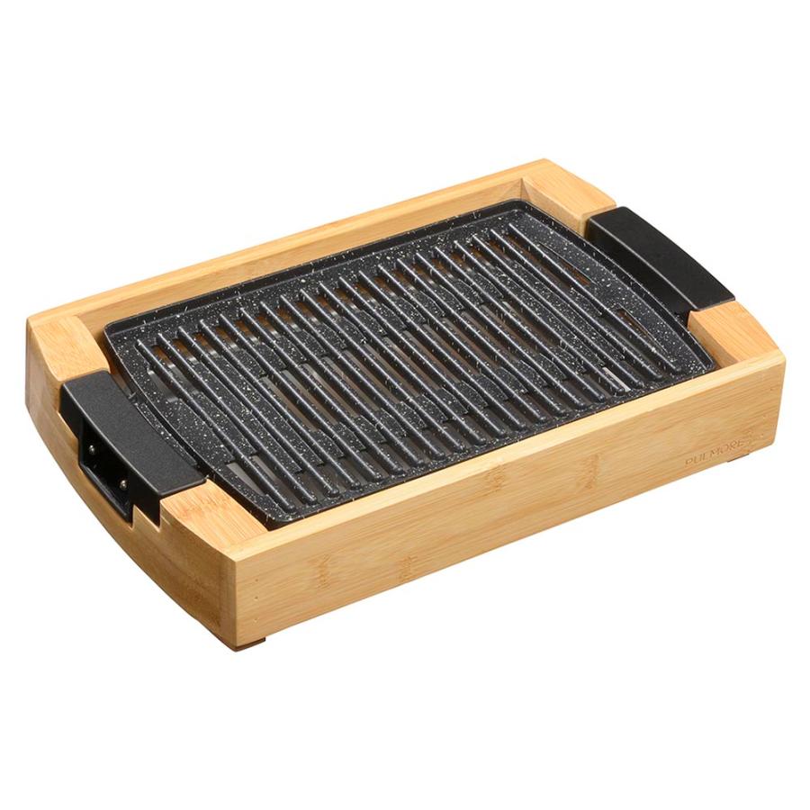 ミニグリルプレート（ダイヤル式温度調整/1000W/保温機能付き/本体は竹素材）_08-1463_COK-YHP100A-M_OHM（オーム電機） | OHM | 04