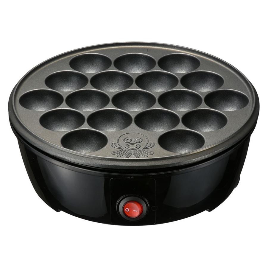 たこやき器 たこ焼き器 卓上 フッ素樹脂加工プレート 18個焼き ブラック ｜COK-E-T65-AH-K 08-3291 オーム電機 | OHM