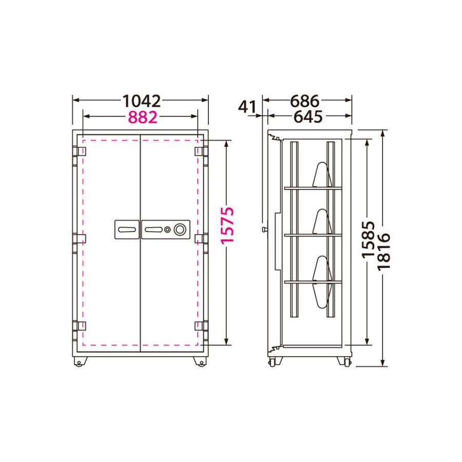 404G EIKO エーコー 学籍簿用耐火保管庫 ダイヤルタイプ　100万変換ダイヤル式　641L 1時間耐火 580kg 641L | エーコー | 02