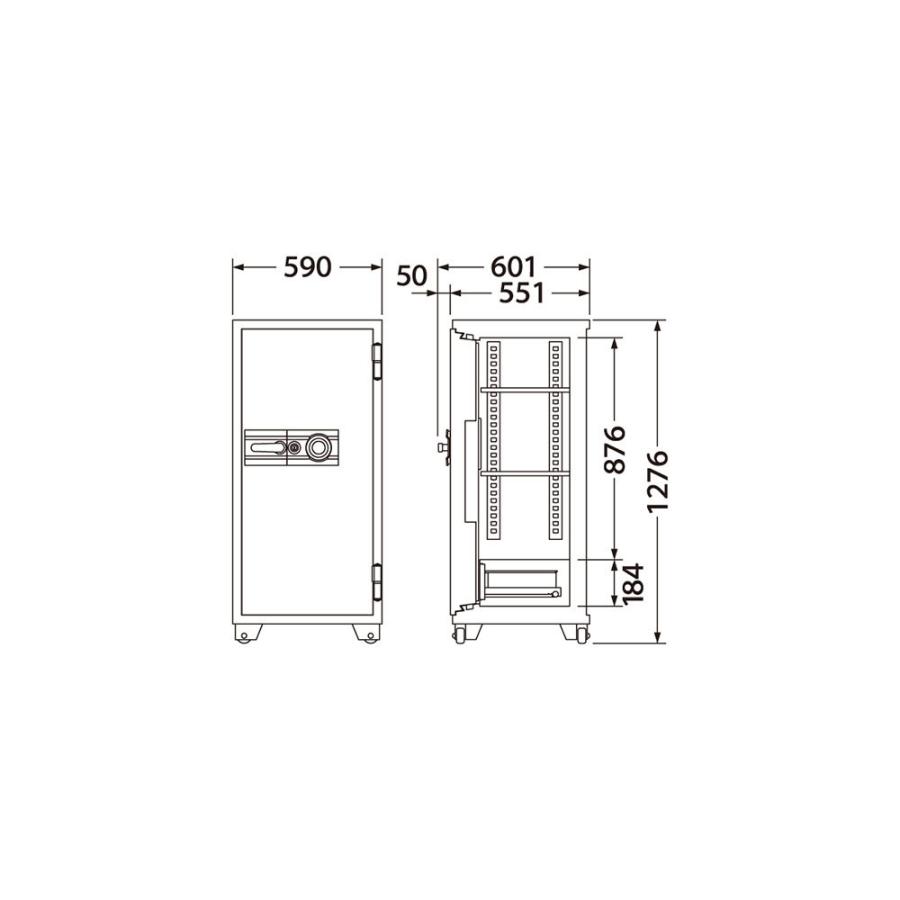 702DKG EIKO エーコー 業務用耐火金庫 ダイヤルタイプ 100万変換ダイヤル式  1時間耐火 250kg 169Lの画像