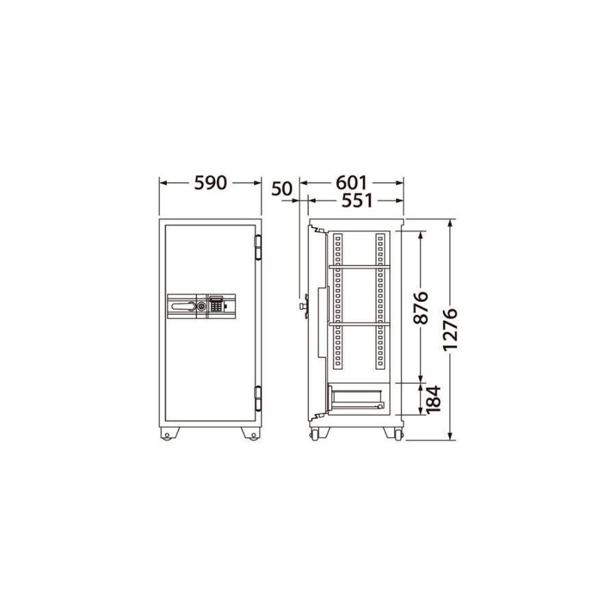 702EKG EIKO エーコー 業務用耐火金庫 テンキータイプ 1時間耐火 250kg 169L｜exsight-security｜02