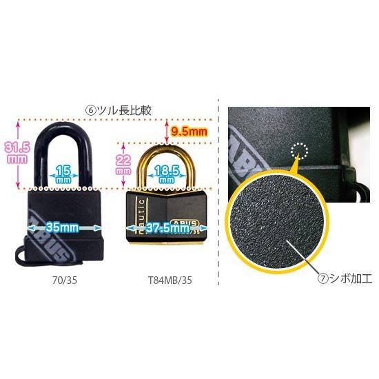 70 ABUS 南京錠 70/35 Black （黒） KDW/3_ABUS （アバス）｜exsight-security｜07