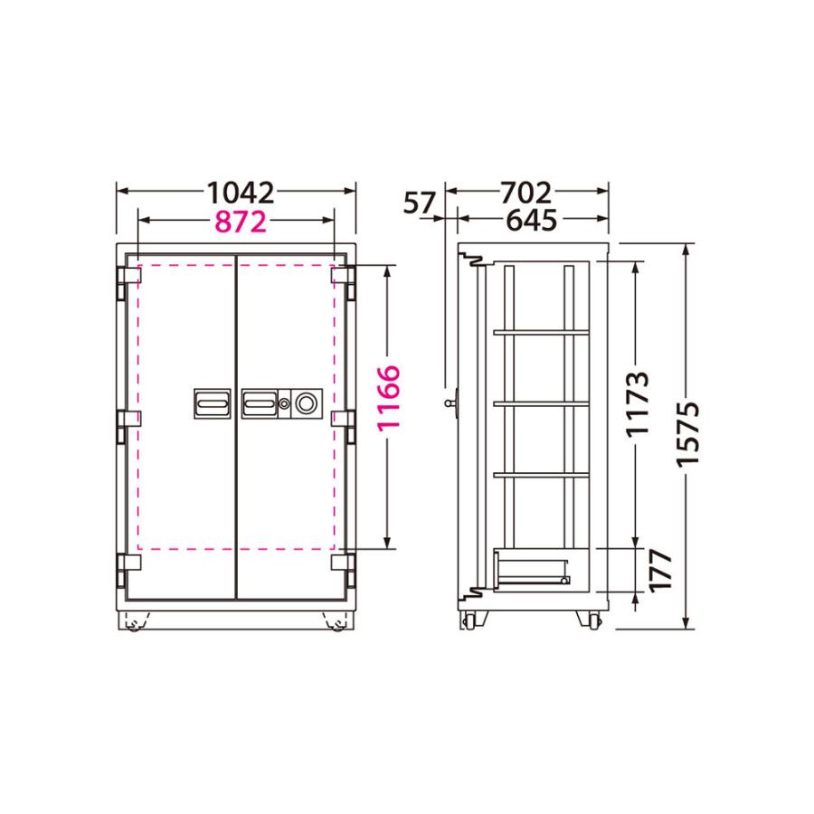 CS-52 EIKO エーコー 業務用耐火金庫 ダイヤルタイプ　100万変換ダイヤル式　 2時間耐火 510kg 526L A4収納　 | エーコー | 02