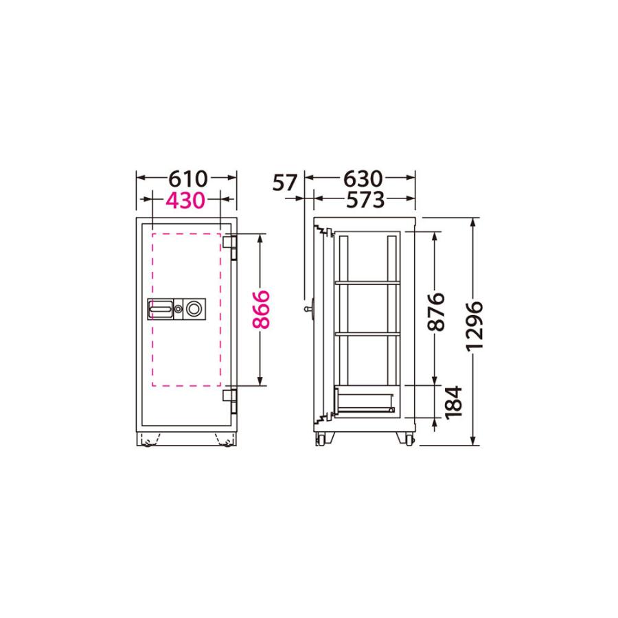 CS-92A EIKO エーコー 業務用耐火金庫 ダイヤルタイプ+警報装置　アラーム付　　100万変換ダイヤル式+耐ドリルシリンダー錠搭載　 2時間耐火 300kg 170L | エーコー | 02