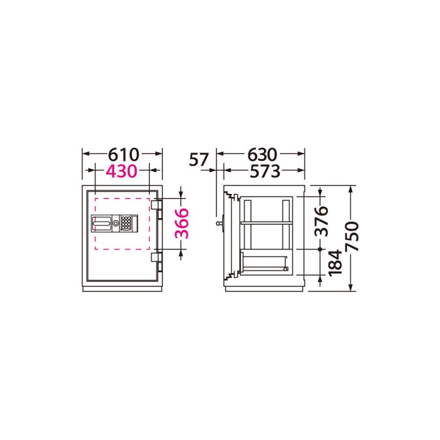 業務用耐火金庫　テンキー式　耐ドリルシリンダー錠（解除履歴システム）90L　||　CSG-90E　195kg　EIKO（エーコー）