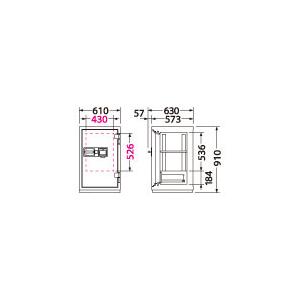 CSG-91FF 業務用耐火金庫 顔認証ロック式 115L 241kg_EIKO エーコー | エーコー | 04