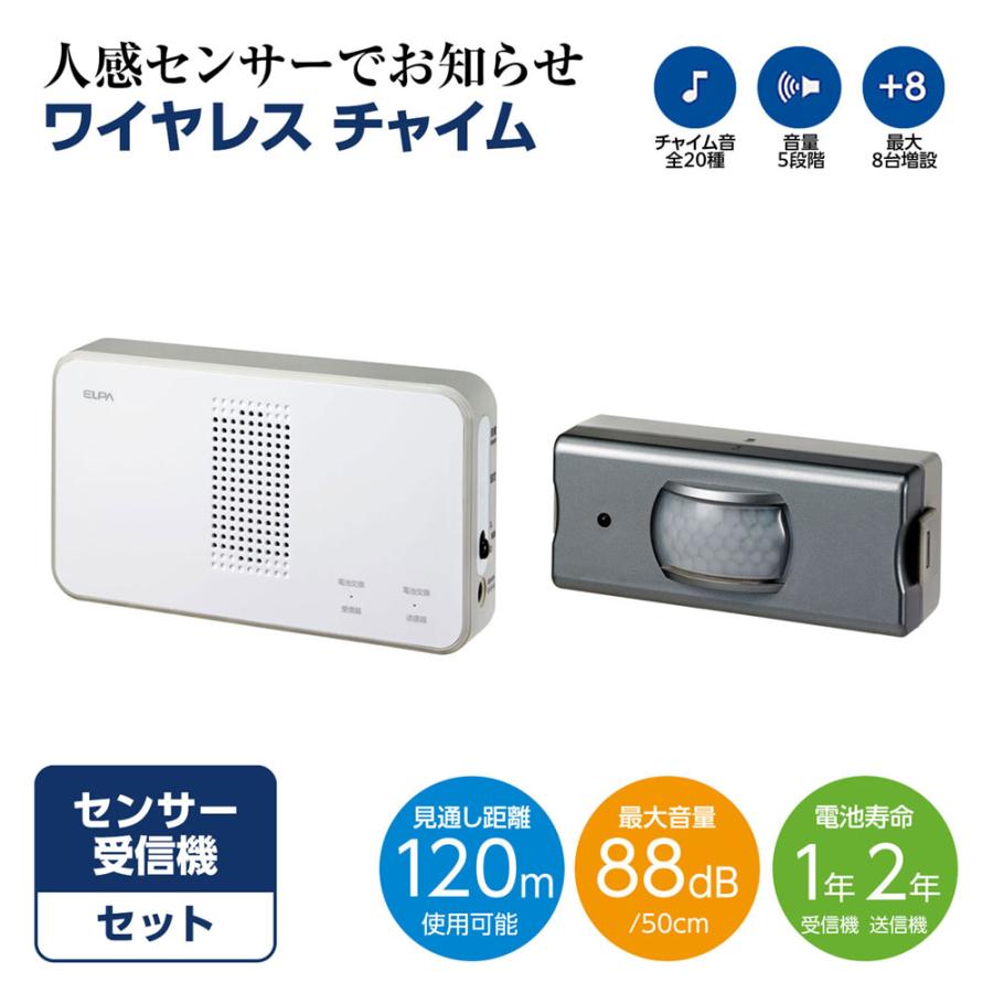 ELPA（エルパ） EWS-S5033 ワイヤレスチャイムセンサーセット ELPA
