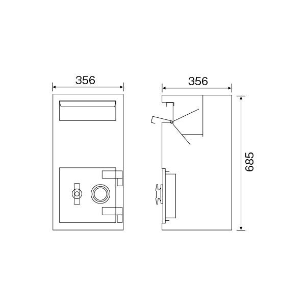 投入保管庫 ダイヤルタイプ 47kg | FL-2714 |【1F軒先渡し送料無料(※一部地域除く)】| ダイヤセーフ_1
