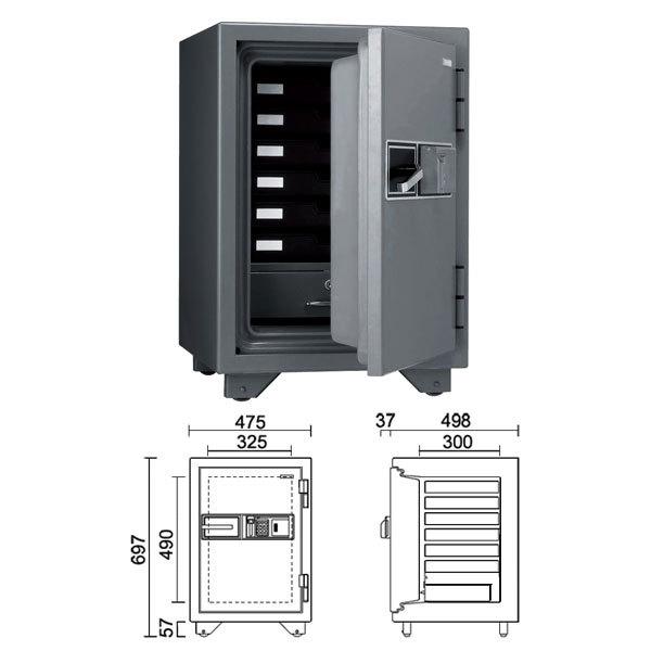 指紋認証式耐火金庫（警報器付）50L 110kg | KMX-50FPEA |【搬入設置料見積り】【代引不可】【メーカー直送】| KingCrown（日本アイ・エス・ケイ）の画像