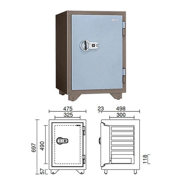特殊マグネットロック式耐火金庫（警報器付）50L 110kg | KMX-50MA |【搬入設置料見積り】【代引不可】【メーカー直送】| KingCrown（日本アイ・エス・ケイ）の画像