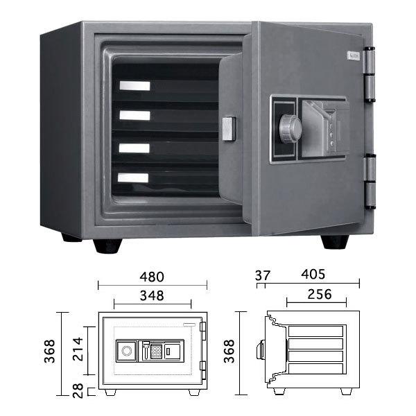 指紋認証式耐火金庫 20L 52kg | KS-20FPE |【搬入設置料見積り】【代引不可】【メーカー直送】| KingCrown（日本アイ・エス・ケイ）の画像