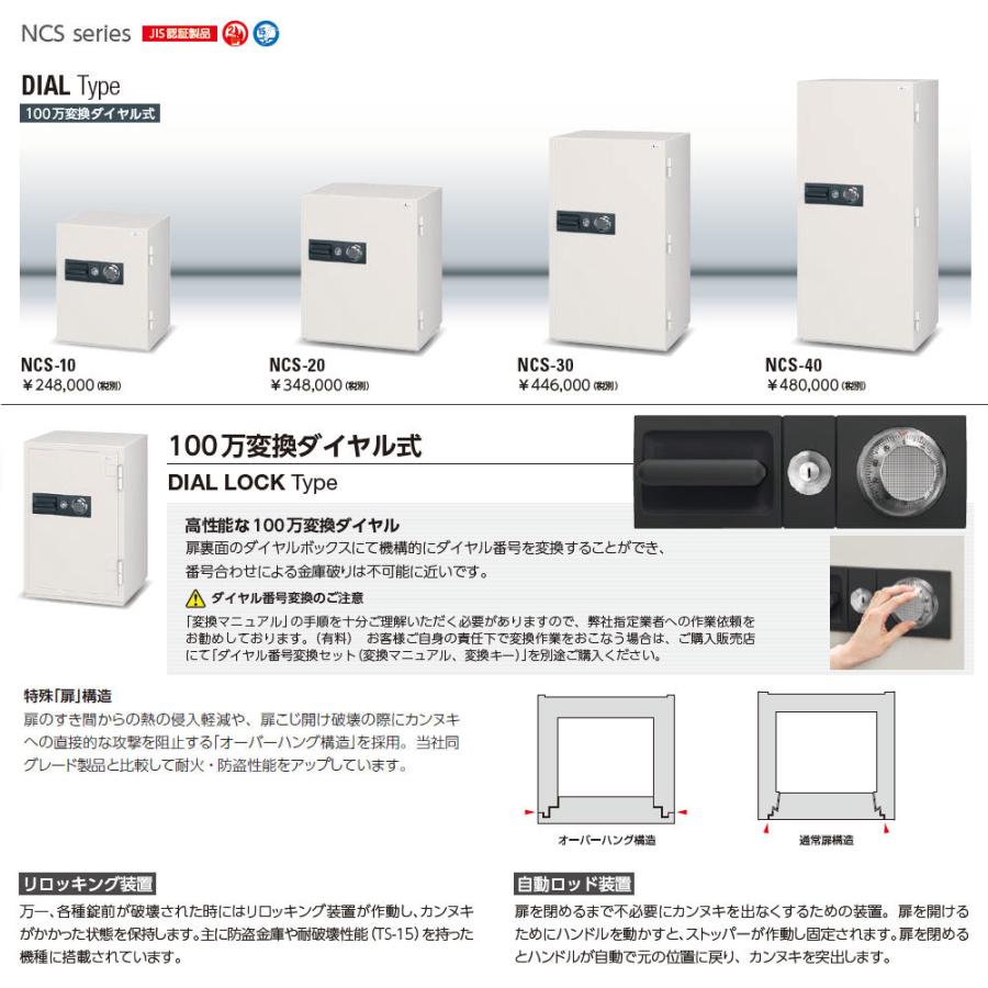 NCS-20 EIKO エーコー 業務用耐火金庫 ダイヤルタイプ（100万変換ダイヤル式） 2時間耐火 292kg 127Lの画像