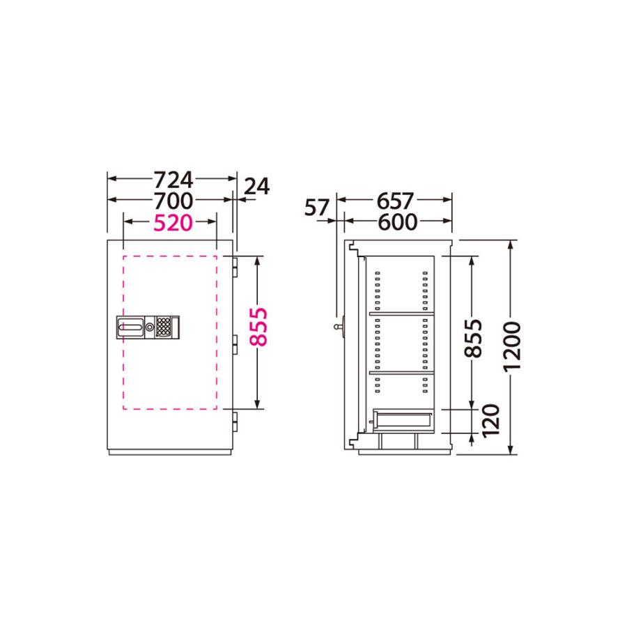 NCS-30ER EIKO エーコー 業務用耐火金庫 テンキータイプ（履歴テンキー式ER 2時間耐火 382kg 192L｜exsight-security｜02