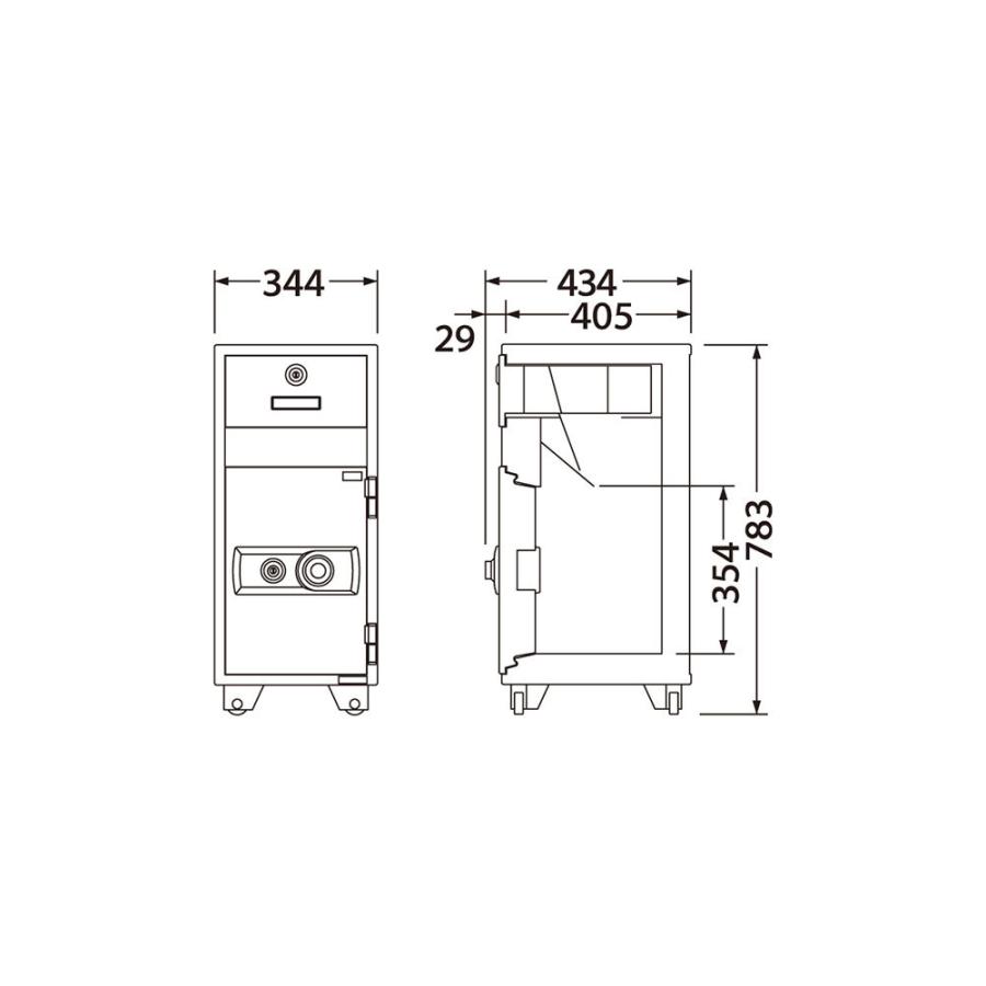 PS-20 EIKO エーコー 投入保管庫 投入式耐火金庫 1時間耐火 80kg 19.5L | エーコー | 01